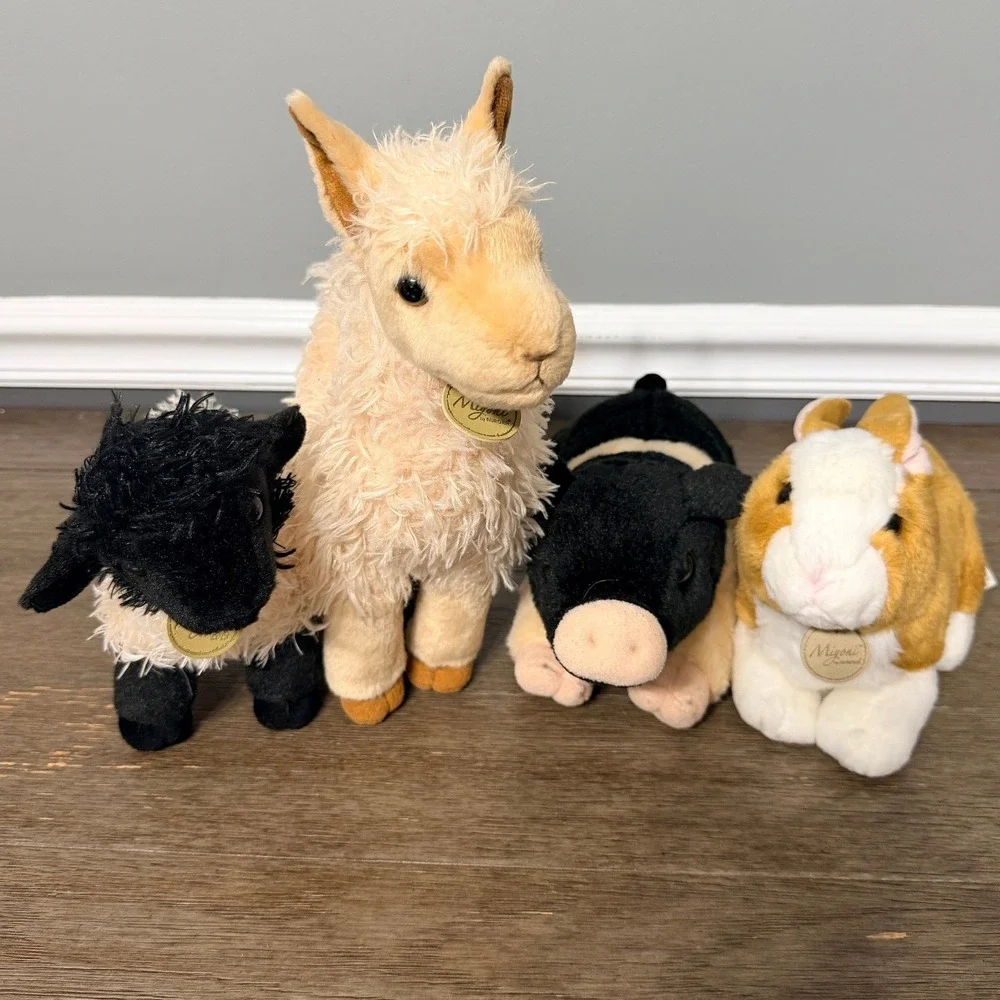 Aurora Miyoni‎ Llama, Lamb, Pig and Bunny Farm Plush Lot